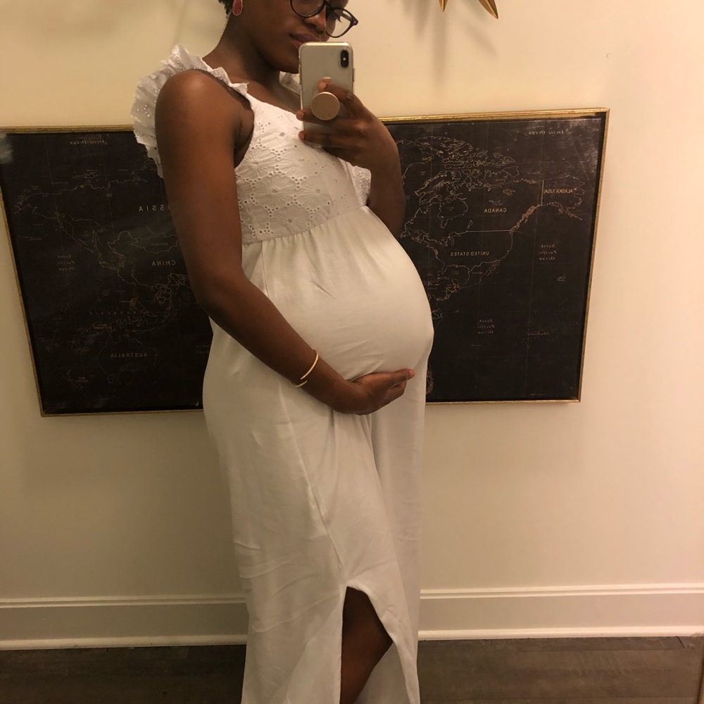 White maternity ASOS dress